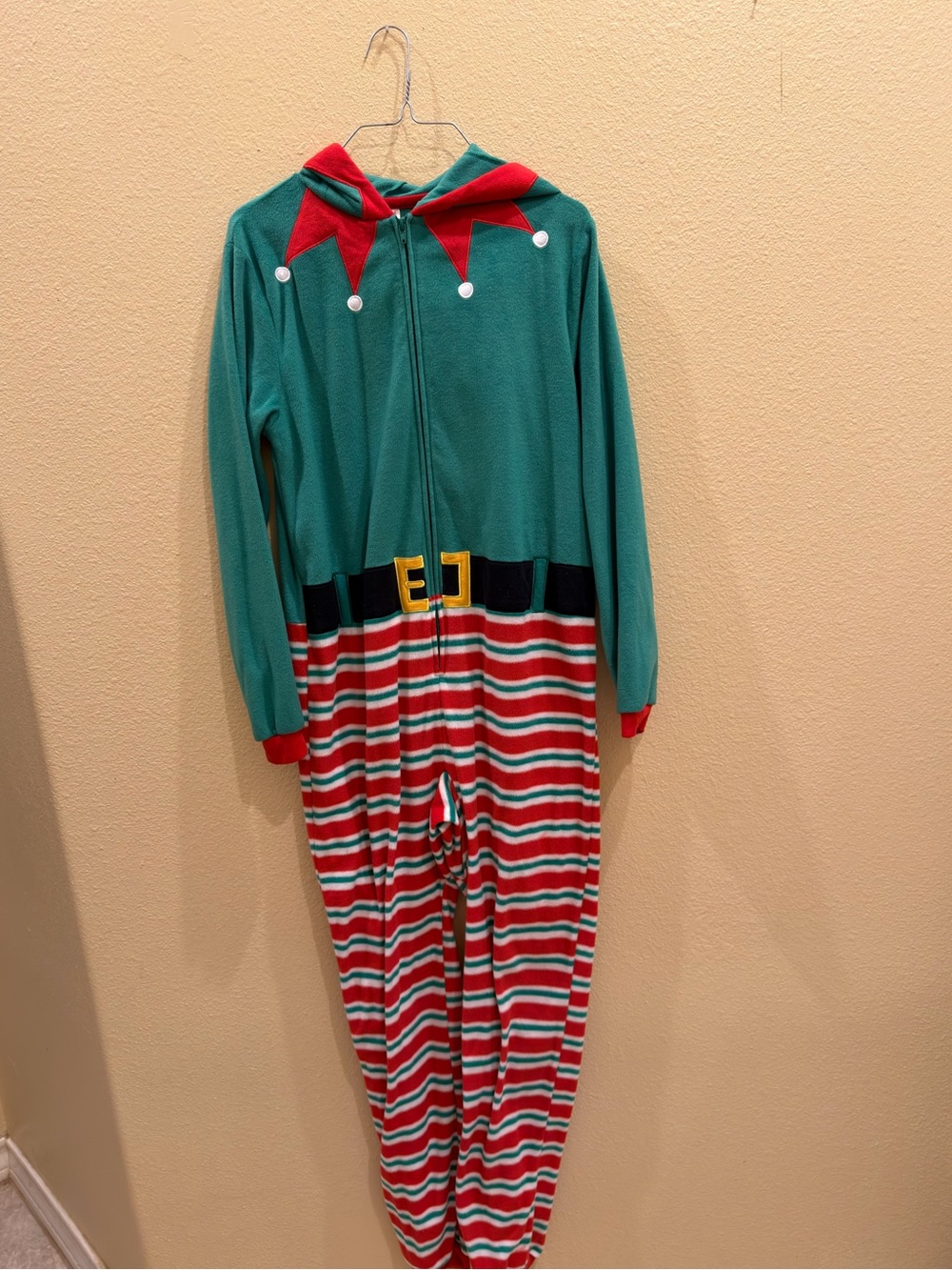 Cat & Jack Green and Red Holiday Hooded Onesie